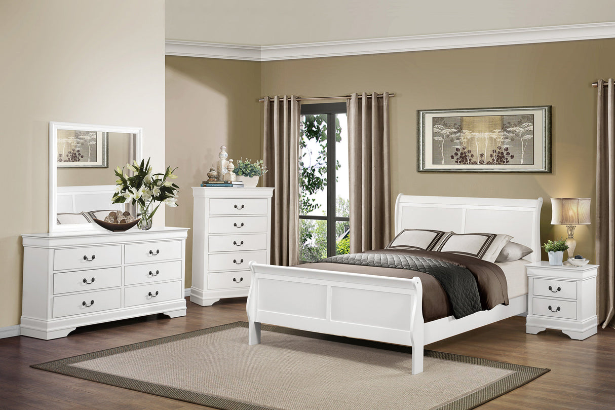 Mayville White Queen Sleigh Bed from Homelegance - Luna Furniture