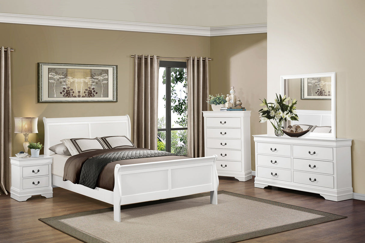 Mayville White Sleigh Bedroom Set from Homelegance - Luna Furniture