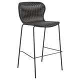 McKinley Brown and Sandy Black Upholstered Bar Stools with Footrest, Set of 2 from Coaster - Luna Furniture