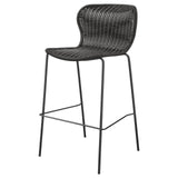 McKinley Brown and Sandy Black Upholstered Bar Stools with Footrest, Set of 2 from Coaster - Luna Furniture
