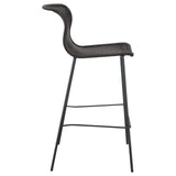 McKinley Brown and Sandy Black Upholstered Bar Stools with Footrest, Set of 2 from Coaster - Luna Furniture
