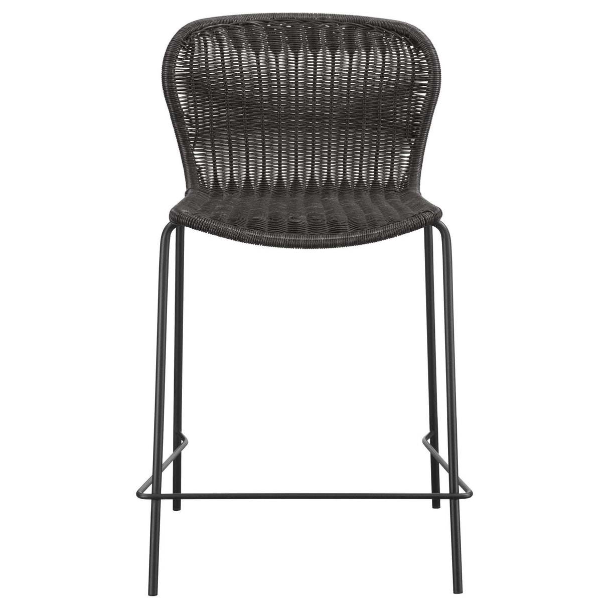 McKinley Brown and Sandy Black Upholstered Counter Height Stools with Footrest, Set of 2 from Coaster - Luna Furniture