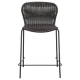 McKinley Brown and Sandy Black Upholstered Counter Height Stools with Footrest, Set of 2 from Coaster - Luna Furniture