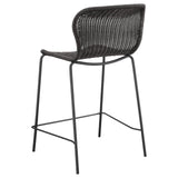 McKinley Brown and Sandy Black Upholstered Counter Height Stools with Footrest, Set of 2 from Coaster - Luna Furniture