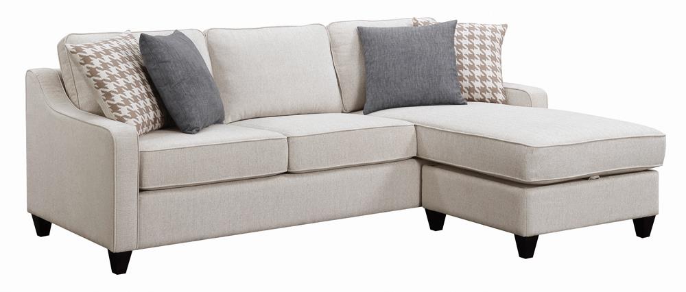 Mcloughlin Platinum Upholstered Sectional from Coaster - Luna Furniture