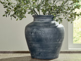 Meadie Distressed Blue Vase from Ashley - Luna Furniture