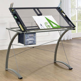 Melo Champagne 3-Drawer Drafting Desk from Coaster - Luna Furniture