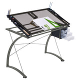 Melo Champagne 3-Drawer Drafting Desk from Coaster - Luna Furniture