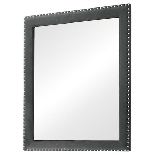 Melody Gray Rectangular Upholstered Dresser Mirror (Mirror Only)