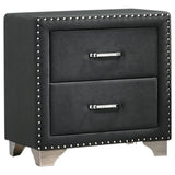 Melody Gray Upholstered 2-Drawer Nightstand from Coaster - Luna Furniture