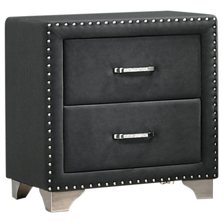 Melody Gray Upholstered 2-Drawer Nightstand from Coaster - Luna Furniture