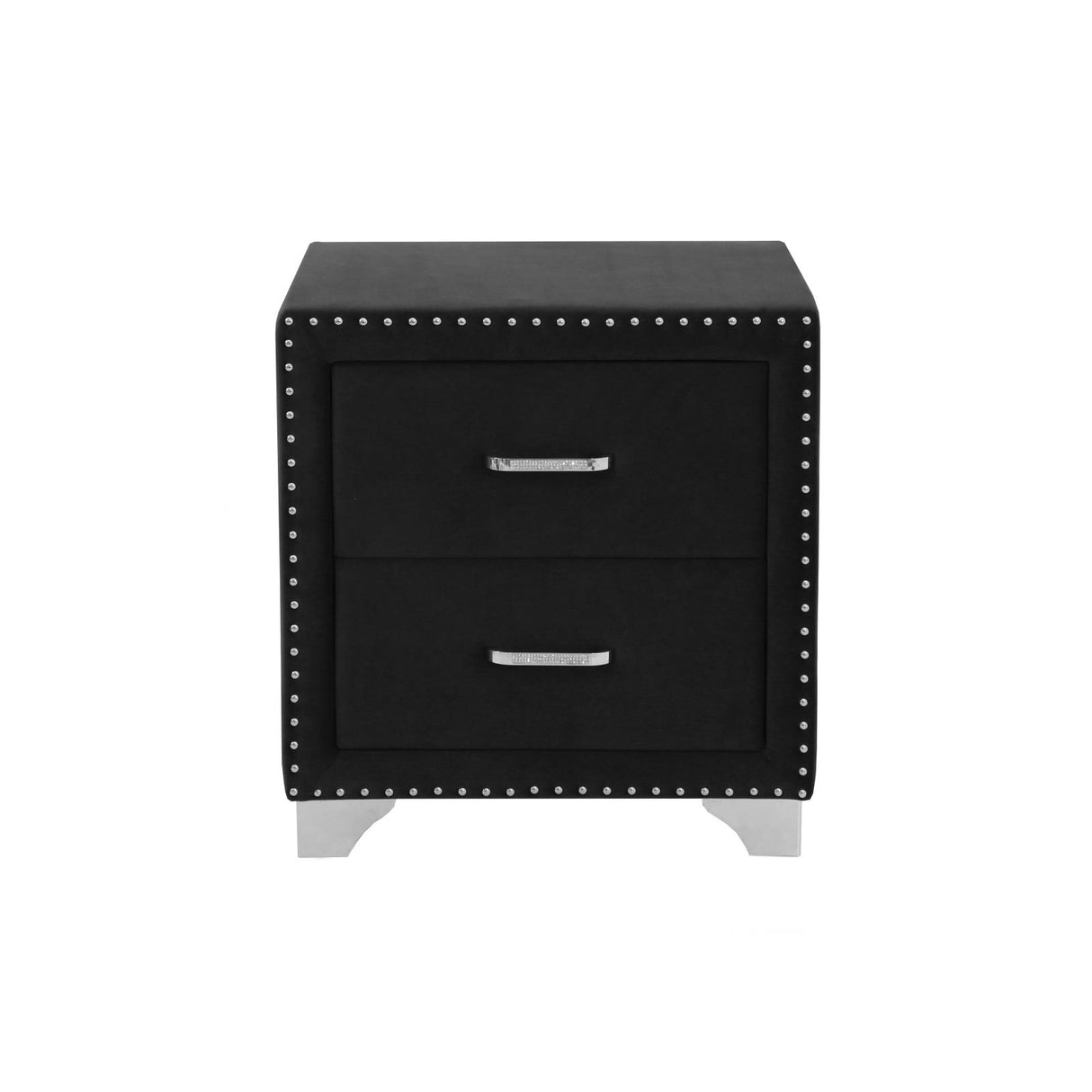 Melody Gray Upholstered 2-Drawer Nightstand from Coaster - Luna Furniture