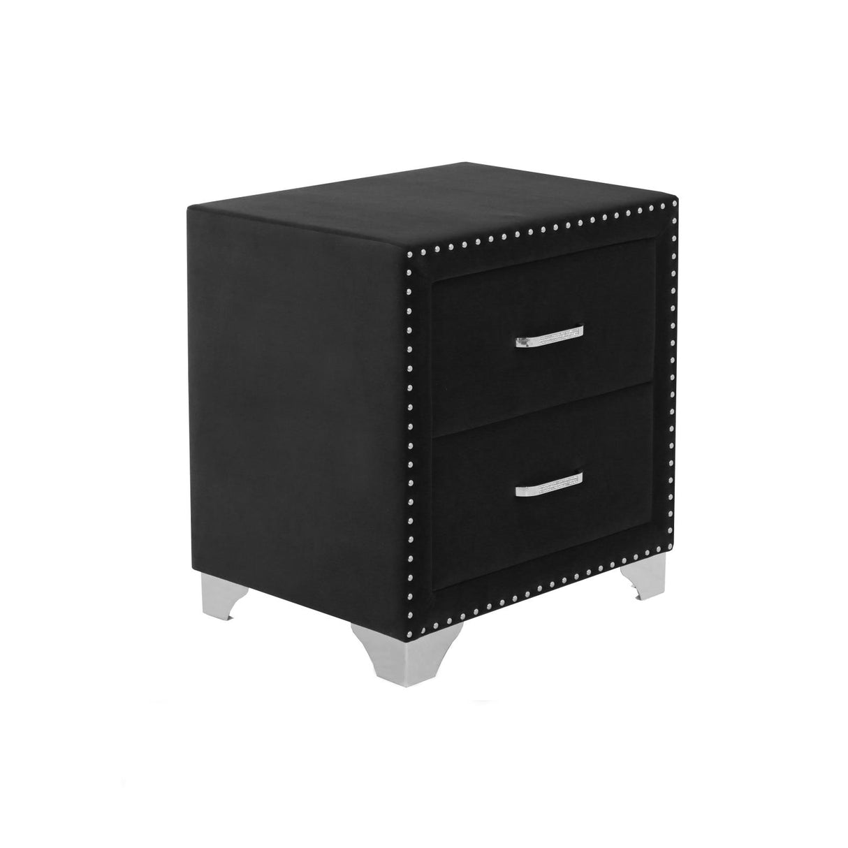 Melody Gray Upholstered 2-Drawer Nightstand from Coaster - Luna Furniture