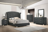 Melody Gray Upholstered Wingback California King Bed from Coaster - Luna Furniture