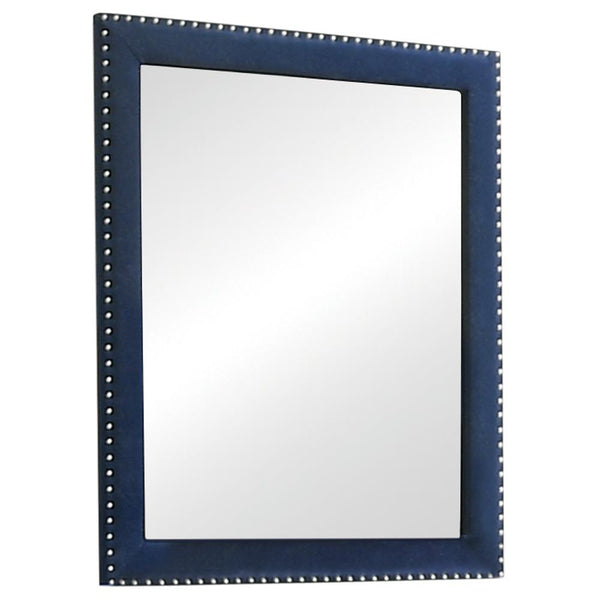 Melody Pacific Blue Rectangular Upholstered Dresser Mirror (Mirror Only)