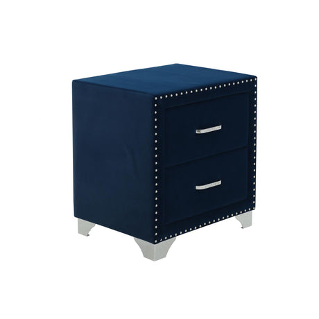 Melody Pacific Blue Upholstered 2-Drawer Nightstand from Coaster - Luna Furniture