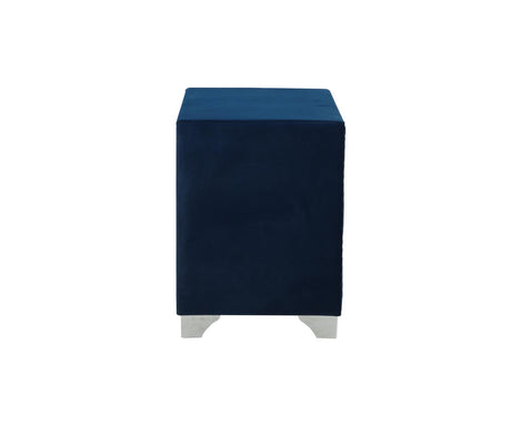Melody Pacific Blue Upholstered 2-Drawer Nightstand from Coaster - Luna Furniture