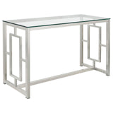 Merced Nickel Rectangle Glass Top Sofa Table from Coaster - Luna Furniture