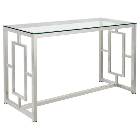 Merced Nickel Rectangle Glass Top Sofa Table from Coaster - Luna Furniture