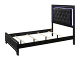 Micah Black Full LED Upholstered Panel Bed from Crown Mark - Luna Furniture