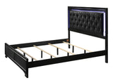 Micah Black LED Upholstered Panel Bedroom Set from Crown Mark - Luna Furniture