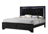 Micah Black LED Upholstered Panel Bedroom Set from Crown Mark - Luna Furniture