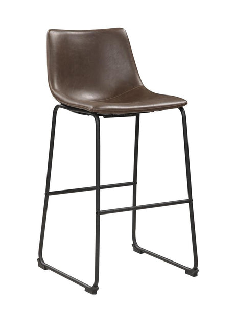 Michelle Two-tone Brown and Black Armless Bar Stools, Set of 2 from Coaster - Luna Furniture