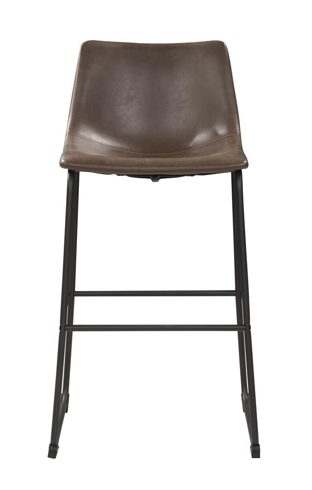 Michelle Two-tone Brown and Black Armless Bar Stools, Set of 2 from Coaster - Luna Furniture