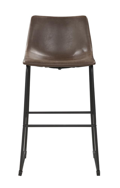 Michelle Two-tone Brown and Black Armless Bar Stools, Set of 2 from Coaster - Luna Furniture