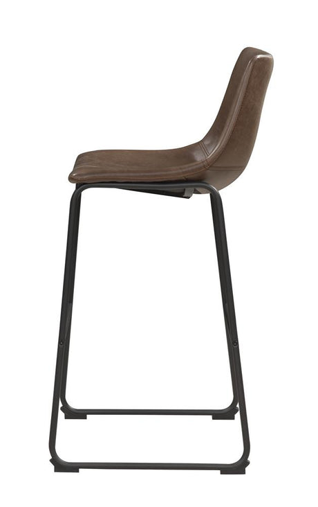 Michelle Two-tone Brown and Black Armless Bar Stools, Set of 2 from Coaster - Luna Furniture