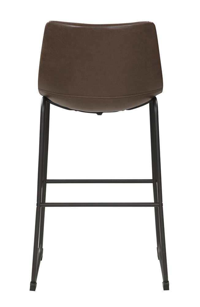 Michelle Two-tone Brown and Black Armless Bar Stools, Set of 2 from Coaster - Luna Furniture
