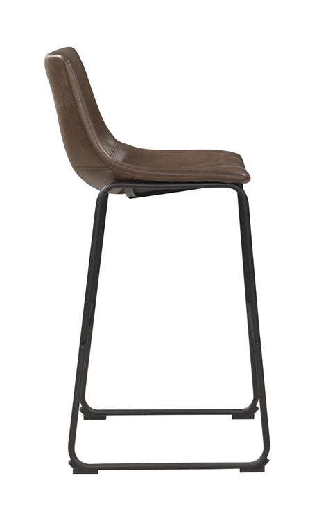 Michelle Two-tone Brown and Black Armless Bar Stools, Set of 2 from Coaster - Luna Furniture