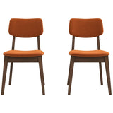 Mid-Century Modern Velvet Solid Back Side Chair (Set of 2) Teal Blue Velvet from Ashcroft Furniture - Luna Furniture