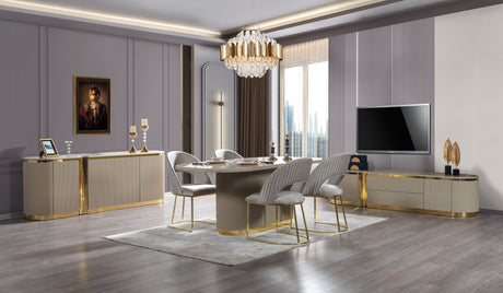 Milena Ivory 7-Piece Dining Set from Nova Furniture - Luna Furniture