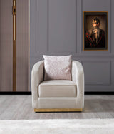 Milena Ivory Velvet Chair from Nova Furniture - Luna Furniture