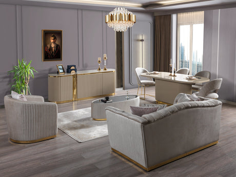 Milena Ivory Velvet Sofa & Loveseat from Nova Furniture - Luna Furniture