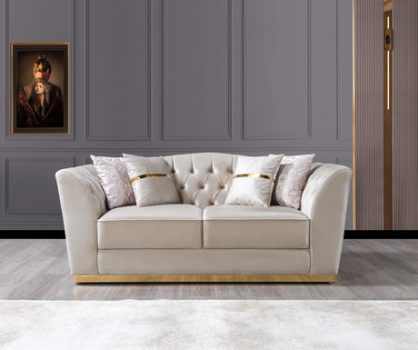 Milena Ivory Velvet Sofa & Loveseat from Nova Furniture - Luna Furniture