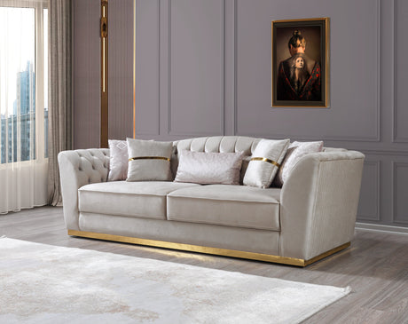 Milena Ivory Velvet Sofa & Loveseat from Nova Furniture - Luna Furniture