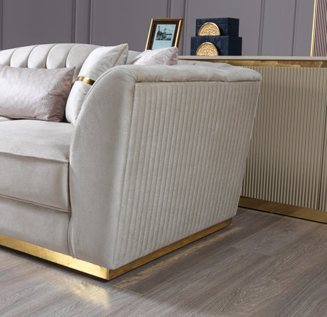 Milena Ivory Velvet Sofa & Loveseat from Nova Furniture - Luna Furniture