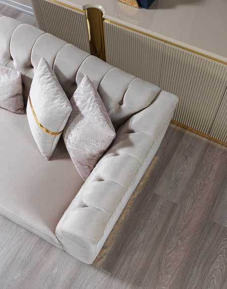 Milena Ivory Velvet Sofa & Loveseat from Nova Furniture - Luna Furniture