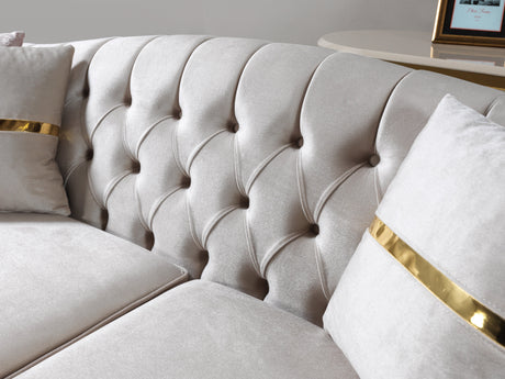 Milena Ivory Velvet Sofa & Loveseat from Nova Furniture - Luna Furniture