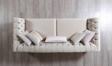 Milena Ivory Velvet Sofa & Loveseat from Nova Furniture - Luna Furniture