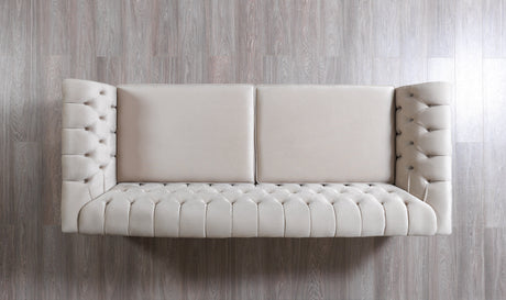 Milena Ivory Velvet Sofa & Loveseat from Nova Furniture - Luna Furniture