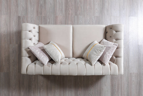 Milena Ivory Velvet Sofa & Loveseat from Nova Furniture - Luna Furniture