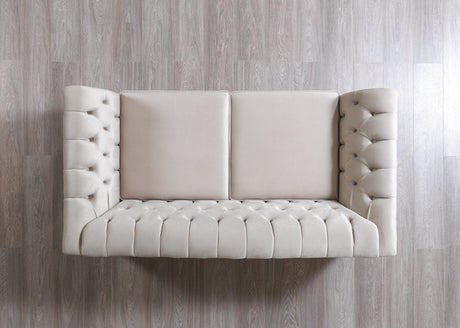 Milena Ivory Velvet Sofa & Loveseat from Nova Furniture - Luna Furniture