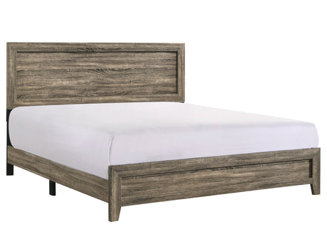 Millie Brownish Gray King Panel Bed from Crown Mark - Luna Furniture