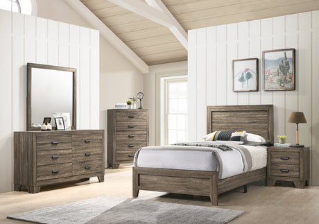 Millie Brownish Gray Twin Panel Bed from Crown Mark - Luna Furniture