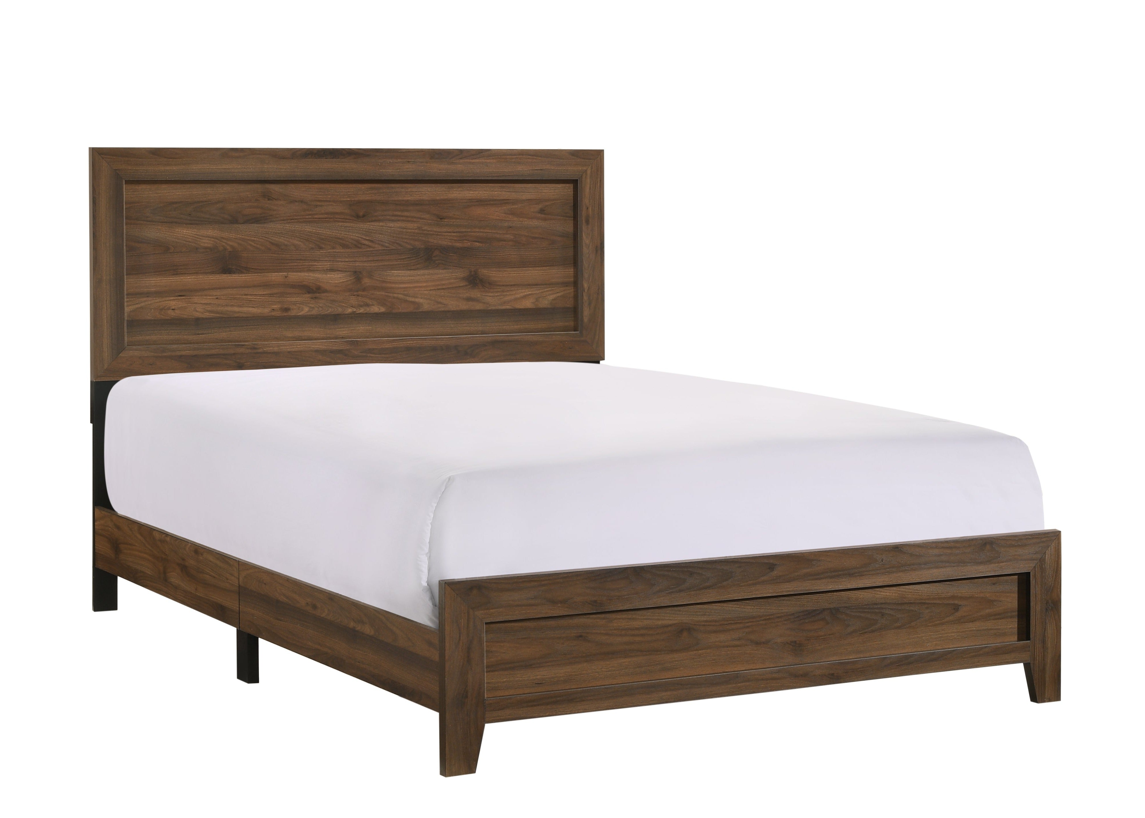 Millie Cherry Brown Queen Panel Bed - Luna Furniture