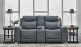 Mindanao Steel Power Reclining Loveseat with Console from Ashley - Luna Furniture