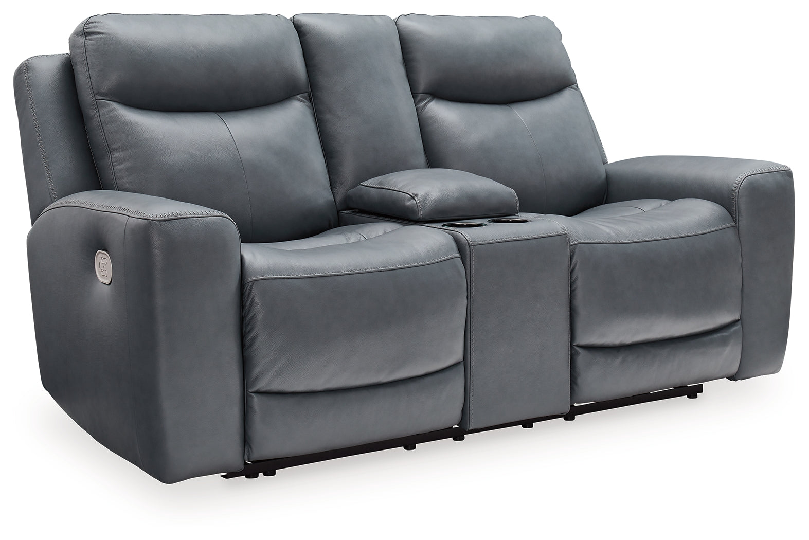 Mindanao Steel Power Reclining Loveseat with Console - Luna Furniture